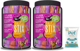 Pet Faves Tiki Cat Stix Mousse dans un grand pot, pratique et généreux.