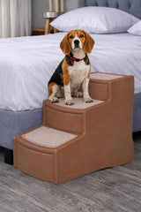 Pet Gear Easy Step III en caramel, escaliers pour chiens et chats, faciles à monter sans outils.