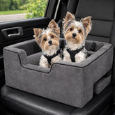 Pet Gear Lookout Booster Seat Charbon Clair, siège sûr et confortable pour trajets en voiture.