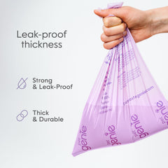 Sacs Pet Genie faciles a dechirer pour nettoyage rapide.