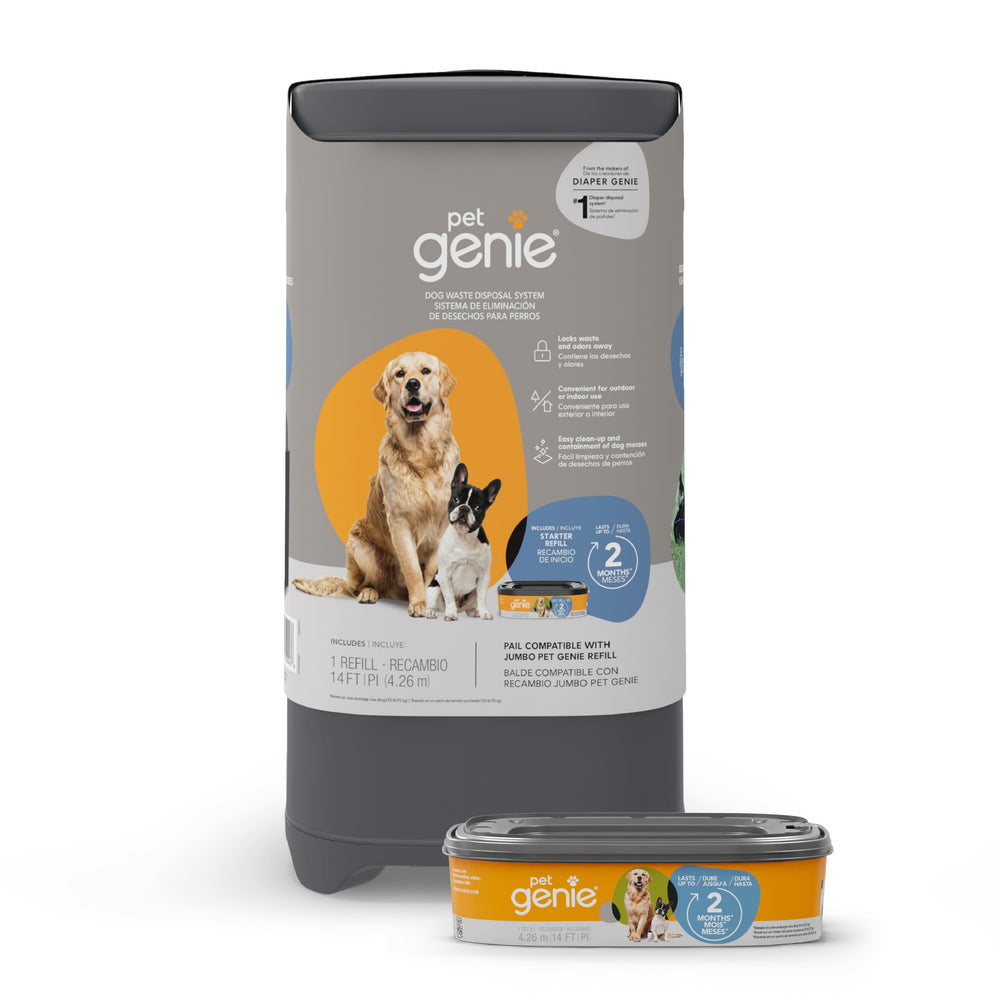 Pet Genie Pail avec fermeture anti-odeur en extérieur, pratique et fiable.