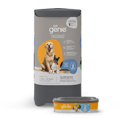Pet Genie Pail avec fermeture anti-odeur en extérieur, pratique et fiable.