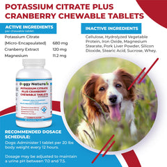 Pet Health Pharma Potassium Citrate Cranberry – comprimés faciles à administrer