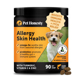 Pet Honesty Allergy Skin Health – friandises saumon pour soutien cutané et goût apprécié.