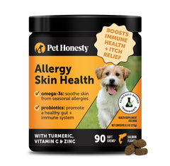 Pet Honesty Allergy Skin Health – friandises saumon pour soutien cutané et goût apprécié.