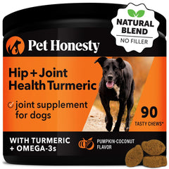 Pet Honest hip-joint curcuma bouchées : soutien quotidien à la mobilité.
