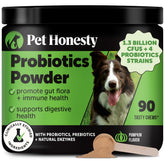 Pet Honesty poudre probiotiques citrouille en sachet, ajout rapide au repas.