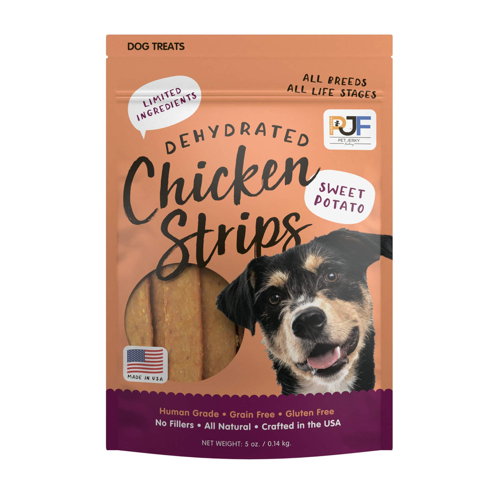 Pet Jerky Factory: tranche tendre au poulet et patates douces, parfait pour récompense lors de l'entraînement