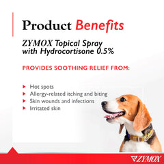 Application sans douleur grâce au spray Zymox Pet King Brands sur la peau.
