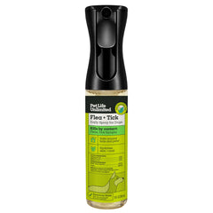 Pet Life Unlimited, bouteille spray puces et tiques pour chien, application pratique.