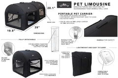 Pet Limousine cage douce 2-en-1 en conversion double pour deux animaux.
