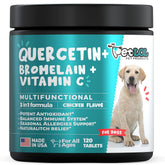 PET LOL Quercétine pour chien, comprimés à mâcher, soutien allergies et immunité.
