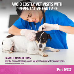 Pet MD Otic-Clean PauMorte: élimine les peaux mortes et allergènes.