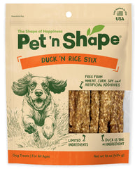 Pet 'n Shape Bâtonnets Canard et Riz, texture croustillante pour récompenser.