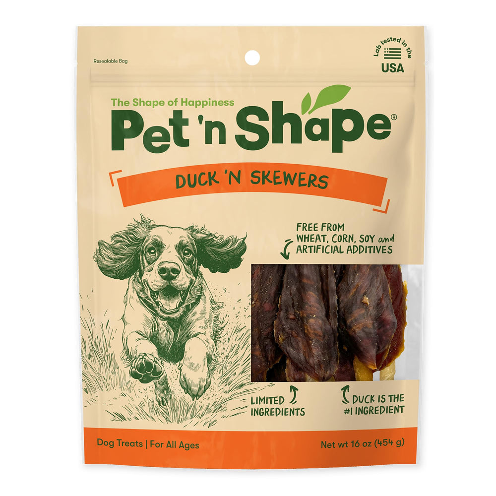 Pet 'n Shape Chik n Skewers canard enroule peau brute récompense savoureuse et saine