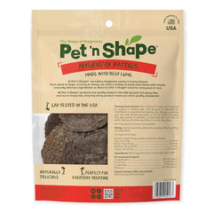 Pet 'n Shape ingrédients minimaux poumons boeuf, sans céréales pour chiens sensibles.
