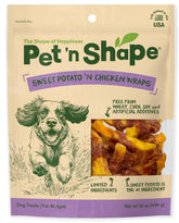 Pet 'n Shape: emballage des bouchées patate douce, récompense pratique et fraîche pour chien.