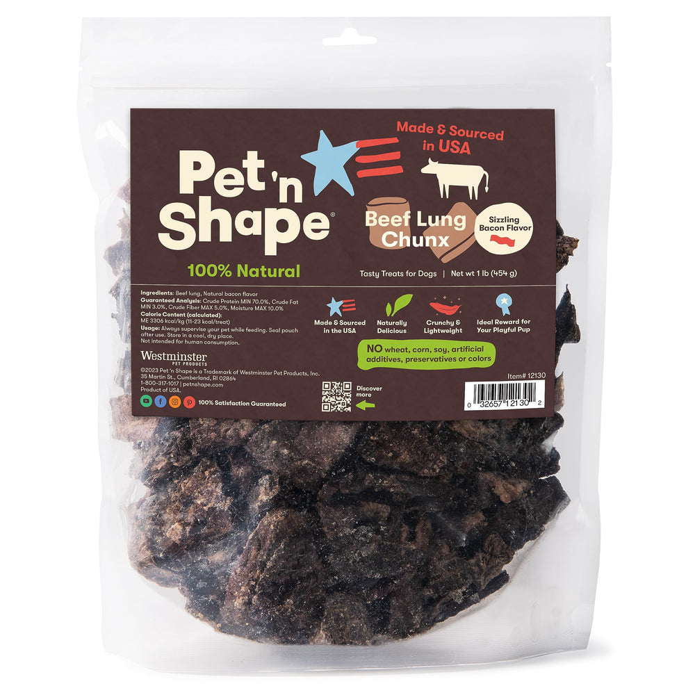 Friandises Chunx Pet 'n Shape au poumon de bœuf emballage pratique et prêt à l’utilisation