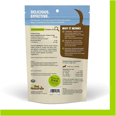 Ingrédients Pet Naturals Calming: colostrum, thiamine et L-théanine soutiennent équilibre émotionnel.