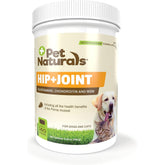 Pet Naturals Hip + Joint – bouteille montrant l'étiquette et les ingrédients.