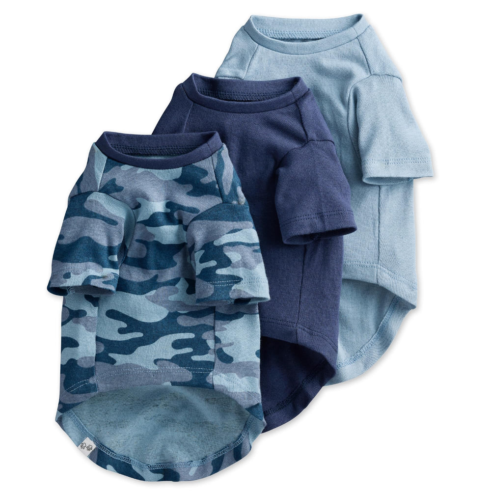 Pet Passion Toby: tee-shirt camouflage marine en coton bio pour le confort quotidien.