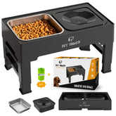 PET POWER gamelle surélevée pour chien, bol inox amovible et facile à nettoyer.