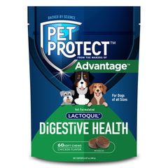 Pet Protect Digestive Health, emballage pratique pour la distribution quotidienne.