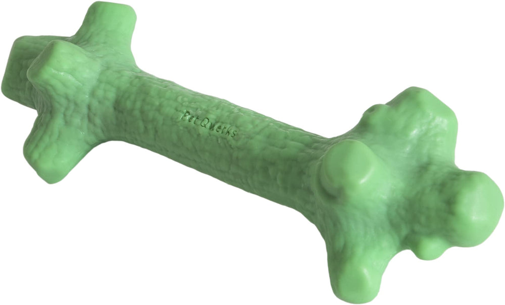 Pet Qwerks BarkBone Stick menthe 9 pouces, jouet durable pour chiens robustes.