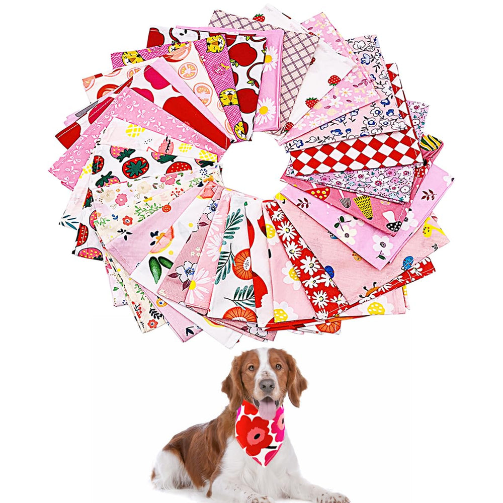 Bandana PET SHOW petit chien fleurs rose, idéal pour séances photo.