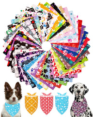Bandanas PET SHOW ensemble 50 imprimé patte, allure chic pour les balades.