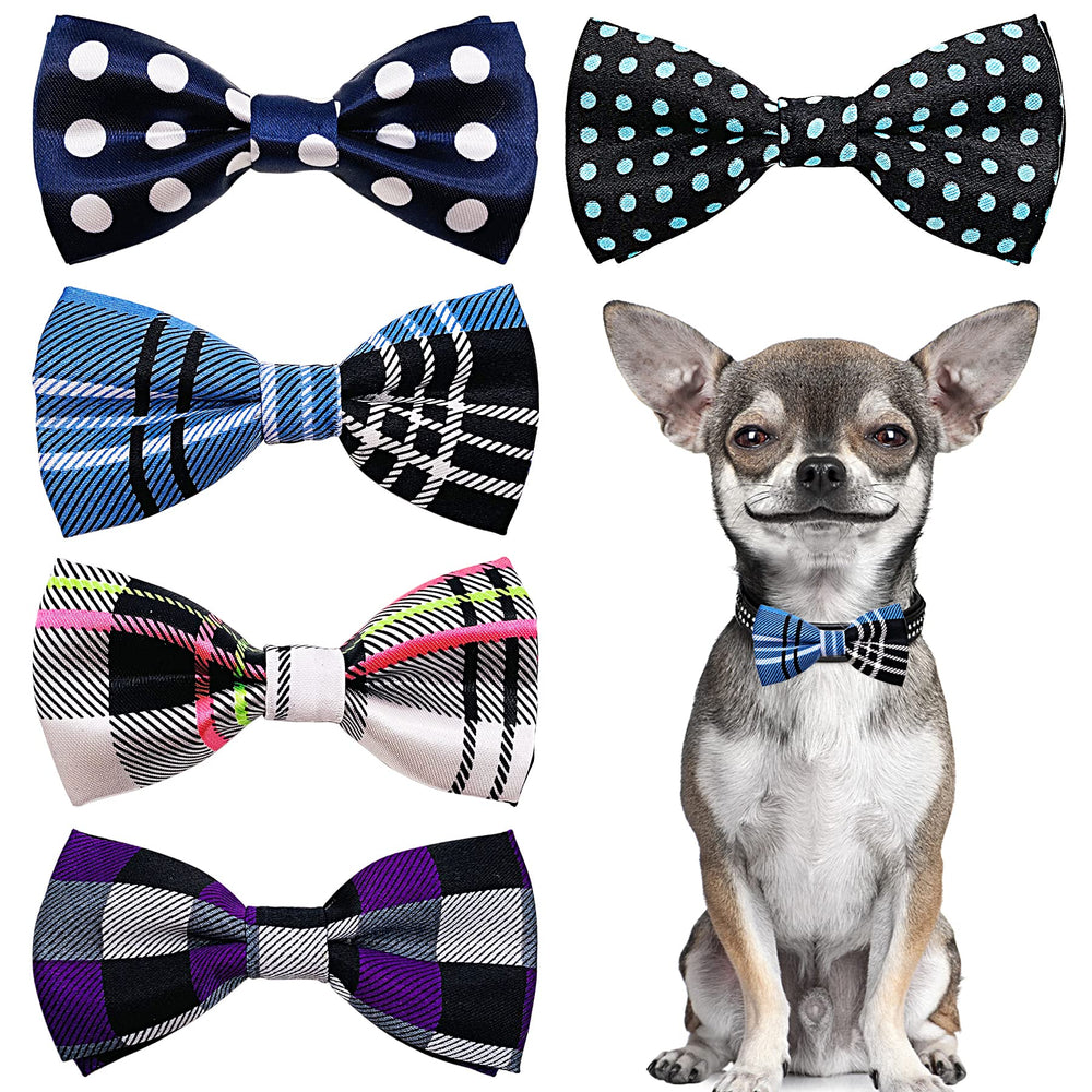 PET SHOW noeud-papillon rouge-pois sur collier, style ludique pour petites races.