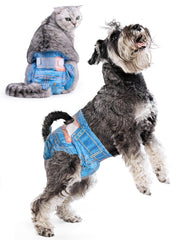 Pet Soft couches pour chien femelle au design jeans, confort et style.