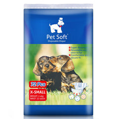 Pet Soft Couches Chien Femelle XSmall – paquet pratique pour petites races.