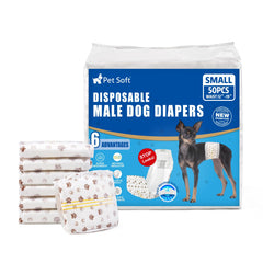 Couches Pet Soft pour mâle avec indicateur d'humidité, pratique et fiable.