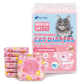 Pet Soft couches jetables pour chat avec motif fleurs, confort quotidien.