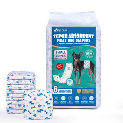 Couches mâle Pet Soft pour chien jetables, paquet de 20, pratique pour petites tailles