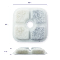 PET STANDARD filtration triple fontaine PIXI coton-charbon-ions pour eau claire.