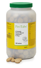 Pet-Tabs: bouteille 500 comprimés pour chiens en foyers multi-chiens