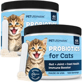 Pet Ultimates Probiotiques pour chats: bouteille de poudre prête à être ajoutée à la nourriture.