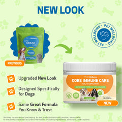 Pet Wellbeing Core Immune Care – Doseur: dosage pratique lors du repas.