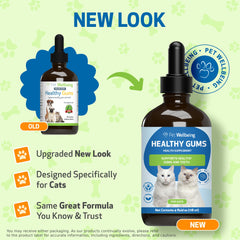 Pet Wellbeing gouttes dentaires appliquées directement sur les gencives pour haleine plus fraîche