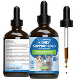 Pet Wellbeing Kidney Support Gold – Bouteille: soutien quotidien pour la vitalité féline.