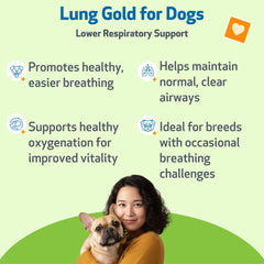 Étiquette Lung Gold Pet Wellbeing affiche des instructions claires