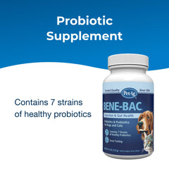 Bene-Bac dose-poudre pour administration régulière chez chiens et chats.