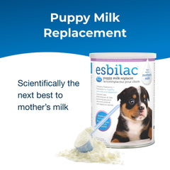 Esbilac PetAg: eau chaude pour melange, lait prêt à nourrir les chiots.