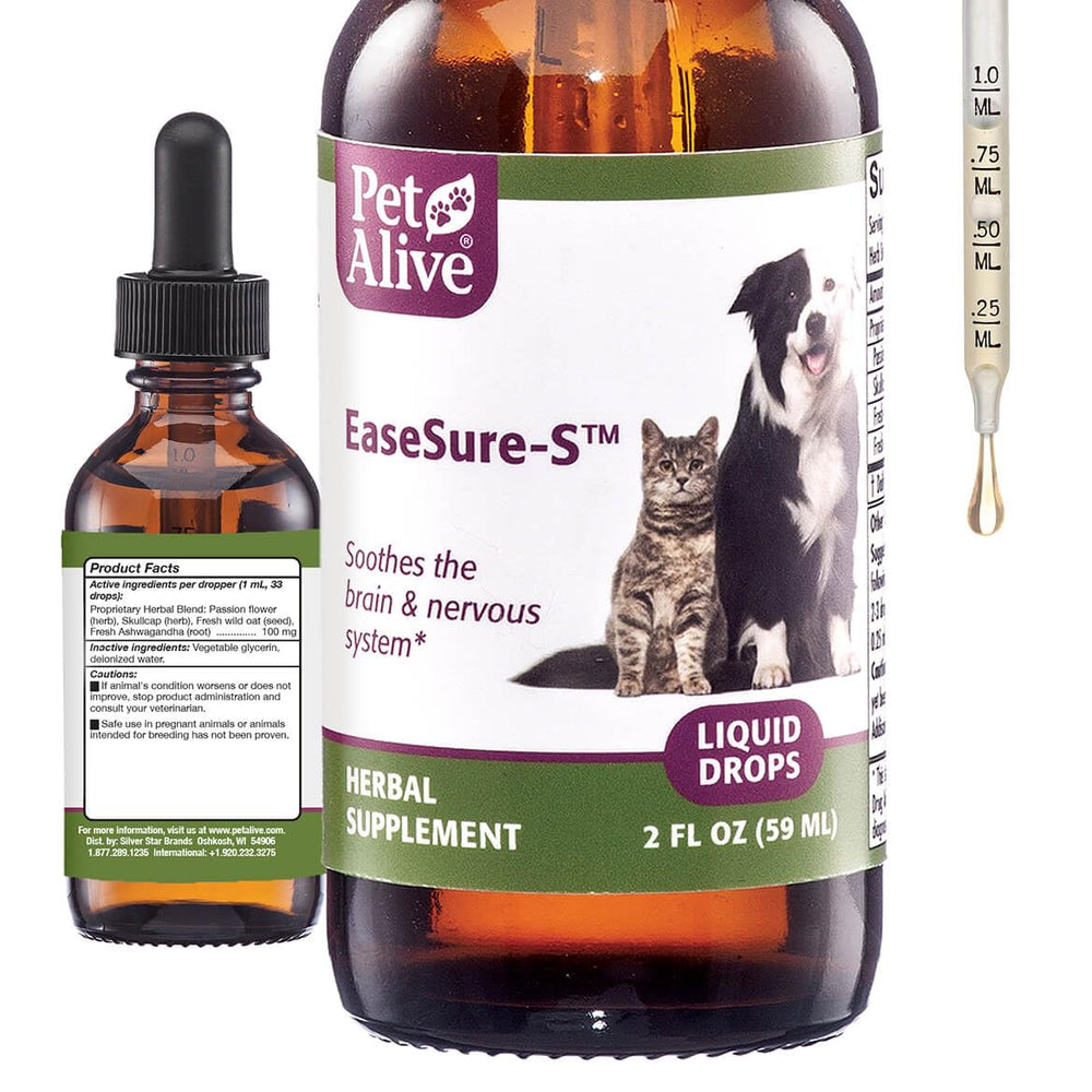 EaseSure-S PetAlive gouttes apaisement pour chiens et chats pratique en voyage