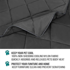 Protection des meubles par la couverture PetAmi, réduit les poils et l’usure.