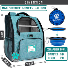 PetAmi Sac dos chat chien, ventilation maillage pour l'air frais.