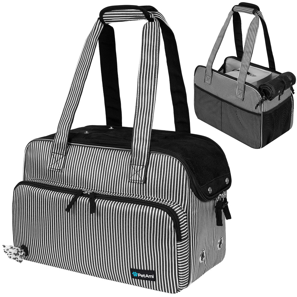 PetAmi sac porte-chien petit format, transport sécurisé jusqu’à 8 kg en voyage.