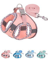 Harnais Petank pour chien petit et moyen avec ensemble rose, confort et sécurité lors des promenades.